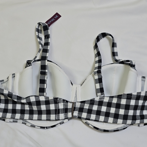 Adore Me Vivien  Black and White Checkered Women's Bikini Top - Picture 5 of 8